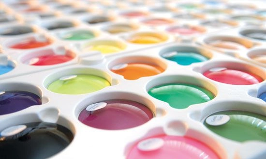 A selection of coloured speciality trial lenses